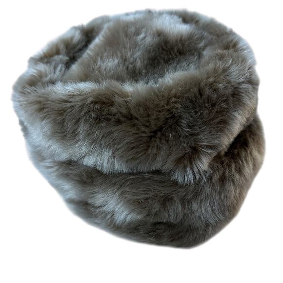 Vintage Evelyn Varon Faux Fur Hat Tan Beige Retro Luxury Women's One Size - Picture 4 of 7